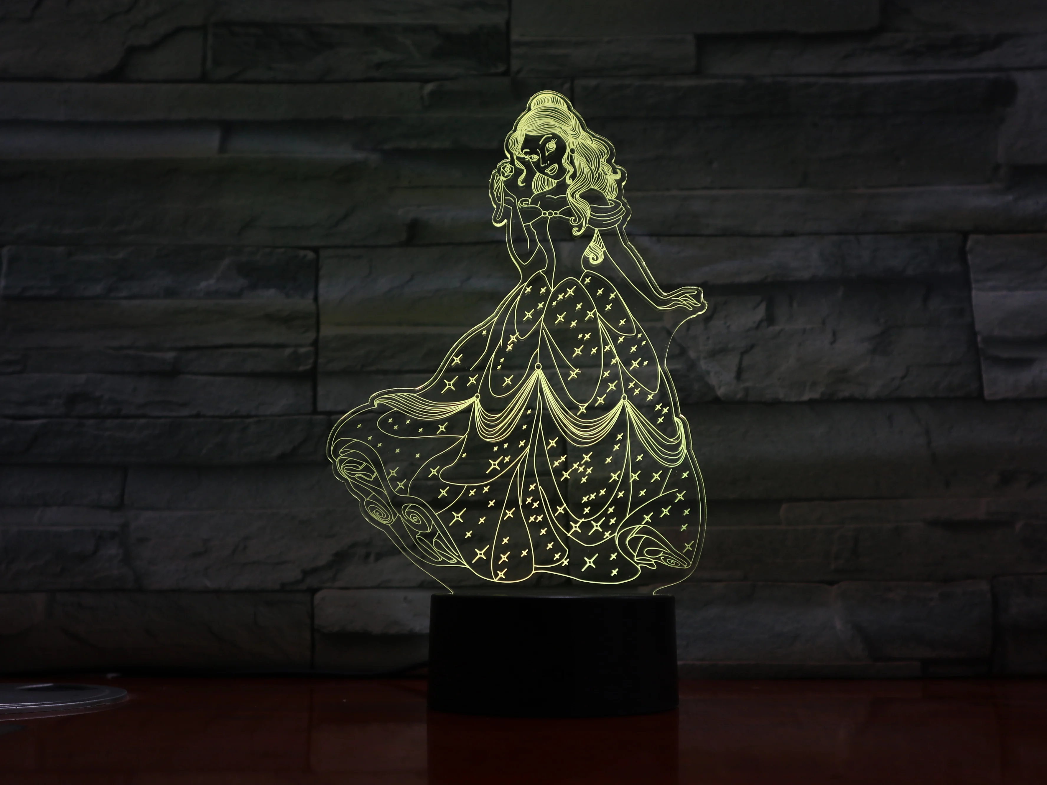 Красавица и Чудовище светодиодный 3d-ночник принцесса Белла Декор для спальни подарок для маленькой девочки ночник для стола ночник Принцесса Белль