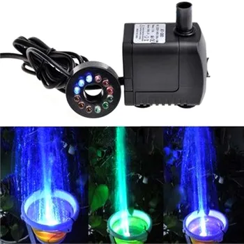 

Water Pump Submersible For Aquarium Fish Tank Garden Pond Statuary Outdoor Fountain Pump with 12 PCS RGB LED Lights