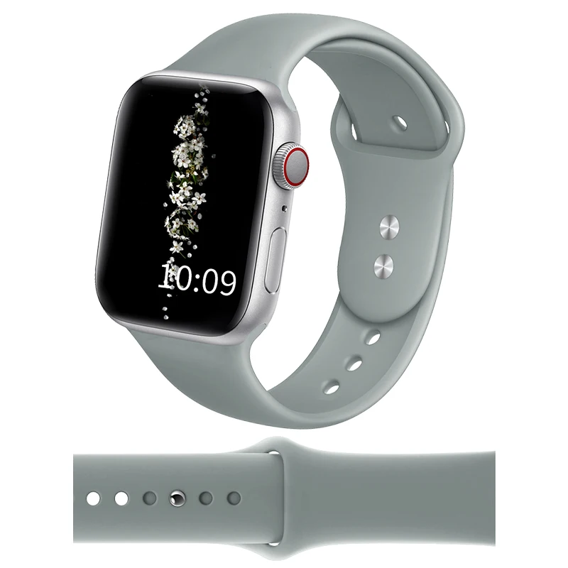 DIMU мягкий силиконовый спортивный ремешок для наручных часов Apple Watch Series 5/4/3/2/1 38 мм 42 мм резиновый ремешок для наручных часов iwatch, полосы серии 4 40 мм 44 мм - Цвет ремешка: Rock Grey