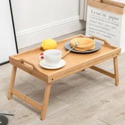 Mesa dobrável de bambu para notebook, mesa ajustável para jogo de alimentos, sofá cama, piquenique, mesa preguiçosa, móveis para escritório e casa