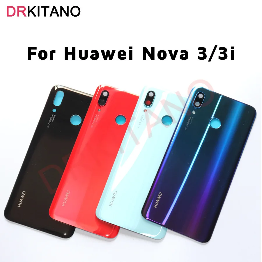 Cut Rate Battery-Cover Camera-Lens Back-Glass Huawei Nova 3i Door for Rear Glass-Case-Panel  EN1meD6Ka