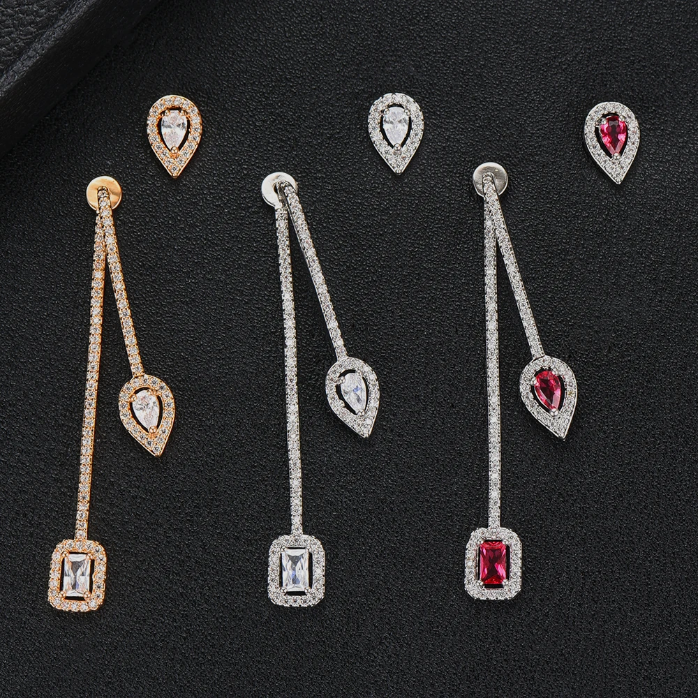 GODKI расхождения Подвески геометрический кубический цирконий эффектные Серьги африканские корейские элегантные женские серьги-гвоздики в ювелирном изделии