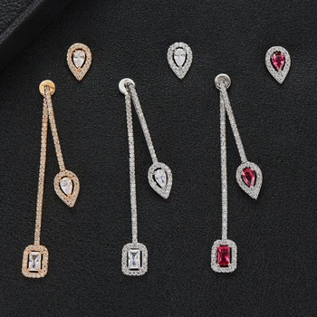 

GODKI Mismatch Charms Geometric Cubic Zirconia Statement Earrings African korean Elegant Womens Stud Earrings in Jewelry 2019