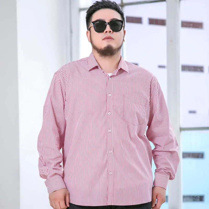 Большие размеры 7XL 8XL 9XL 10XL новая полосатая рубашка с длинными рукавами мужская деловая Повседневная официальная Осенняя рубашка брендовая мужская одежда