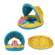 Безопасный плавательный круг для детей бассейн надувной Регулируемый детский плавательный бассейн сиденье с защитой от солнца Детский круг для купания Piscina колесо