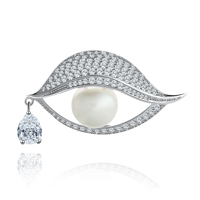 

Big Eyes Brooches for Women Water-drop Zircon Brooches Imitation pearls Brooch Bijouterie Dress Coat Charm Accessories X00282