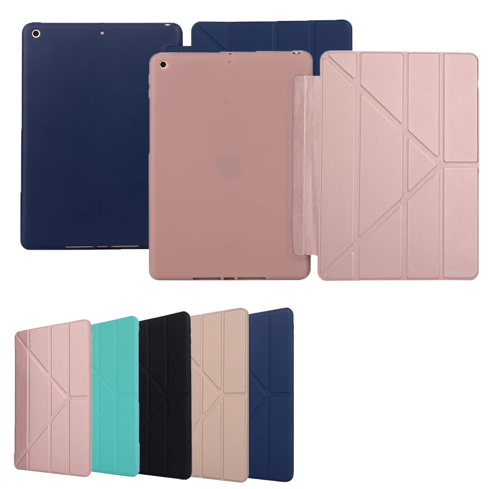 Smart Case For IPad Pro 9.7 Funda Magnetic TPU Leather Soft Third Fold Stand Smart Cover For IPad 5 6 Air 1 2 5th 6th Generation