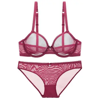 

summer fashion high quality sexy lingerie ultra thin transparent mesh underwear set