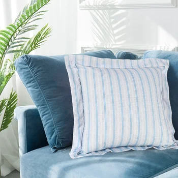 

Simple Design Pillowcase 100% cotton fabric blue striped pillowcase Soft and skin-friendly pillows