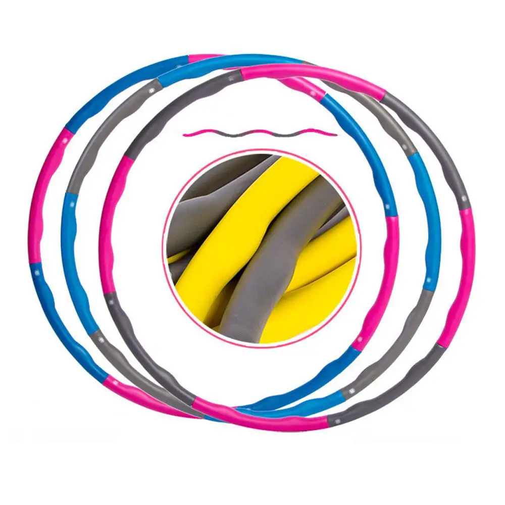 8 Section Fitness Sport Hoop Body Building Thin Waist Fitness Circle Equipment Removable Foam Hoop Adult Gymnastic Hoop Gym