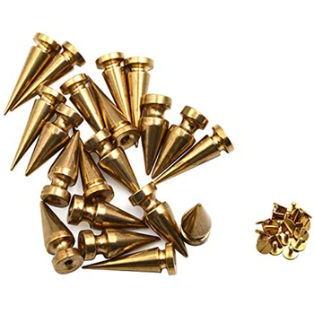 

Pack of 20,Solid Brass Tree Spike Studs and Spikes Metalic Screw Rivets Nails Button for Leathercraft Punk DIY