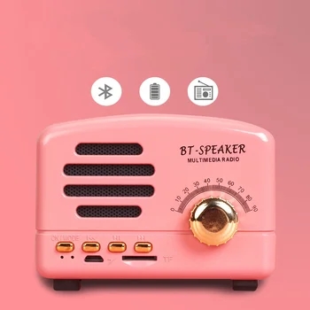 

Multifunctional Portable Retro Radio Bluetooth Speaker Subwoofer Wireless Stereo Speaker Support TF Memory Card
