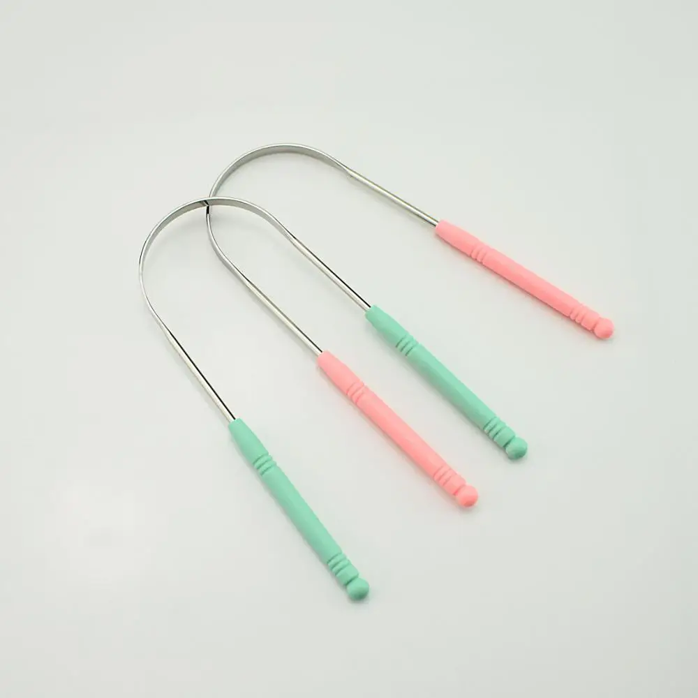 

Stainless Steel Tongue Scraper Cleaner Fresh Breath Cleaning Coated TongueToothbrush Dental Oral Hygiene Care HouseholdTool