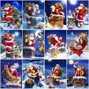 

Evershine Diamond Embroidery Cartoon Full Square 5D DIY Diamond Painting Santa Claus Craft Kit Needlework Christmas Decorations