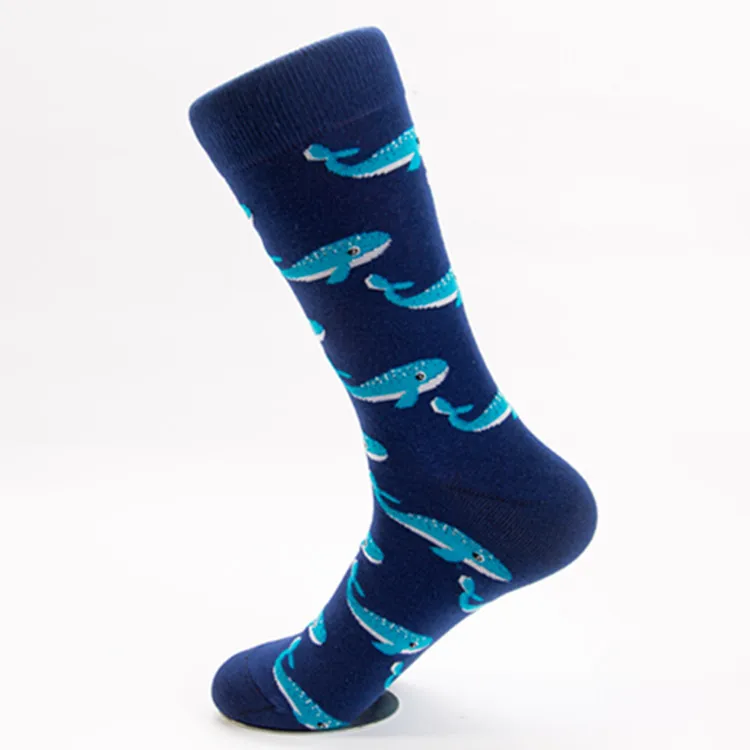 Красочные мужские носки хлопок милый узор мода уличная новинка собака акула пират сонные ленивые рыбий полосы мужские и женские носки - Цвет: 2