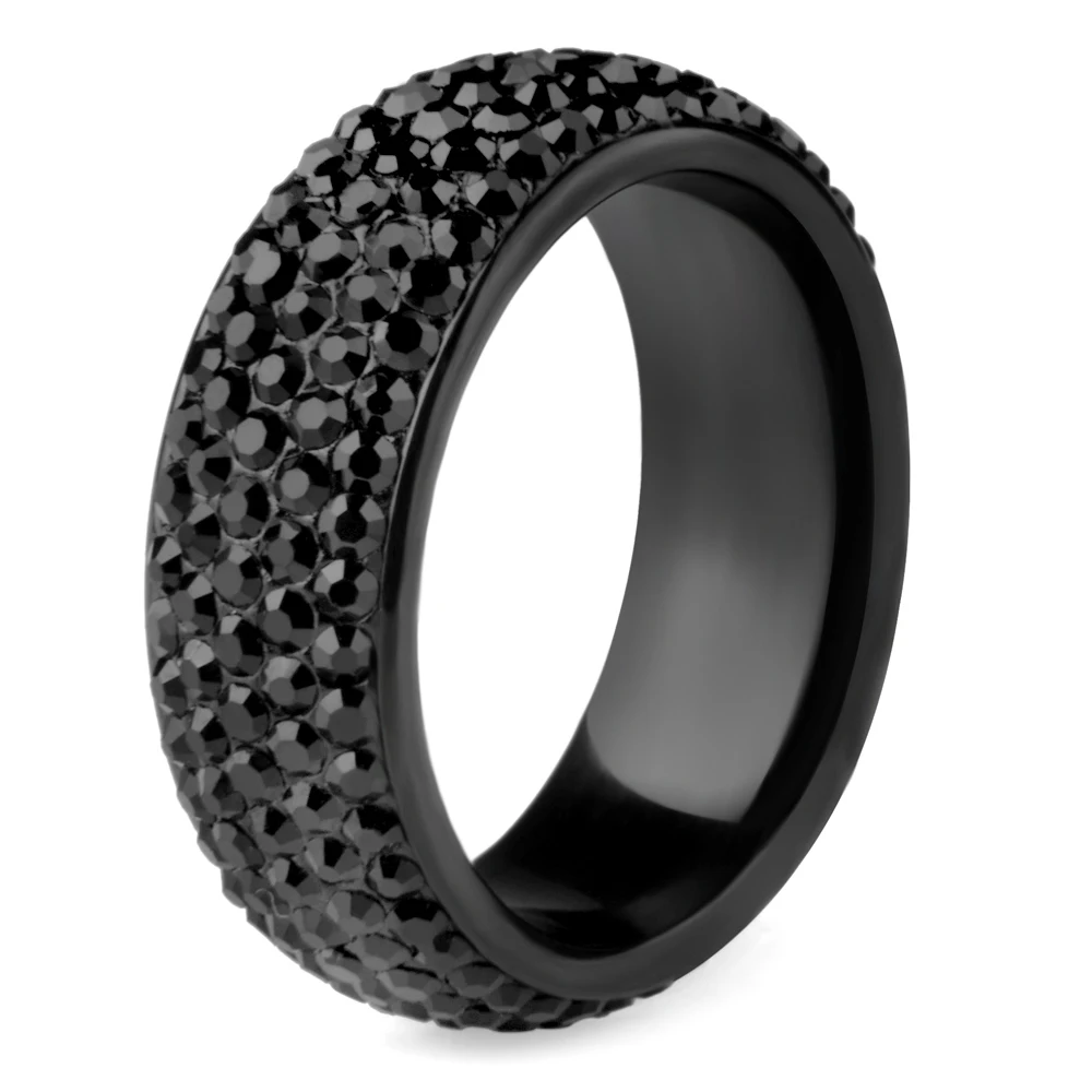 Stainless Steel Crystal Ring For Men Women Jewelry Gift