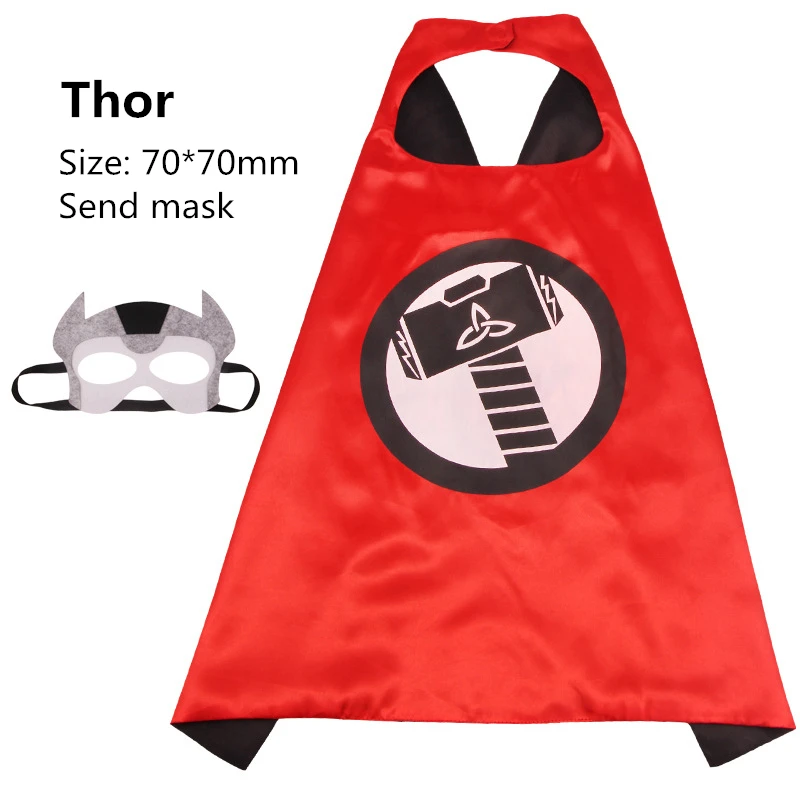 Thor Хэллоуин Мстители Косплей-костюм супергерой детская накидка Вечерние Маски для мальчиков и девочек - Цвет: Thor