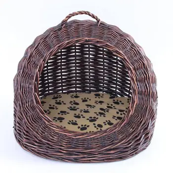 

Rattan cat nest cat house cat cage rattan willow kennel kennel pet nest Teddy Pomerol summer four seasons universal removable an