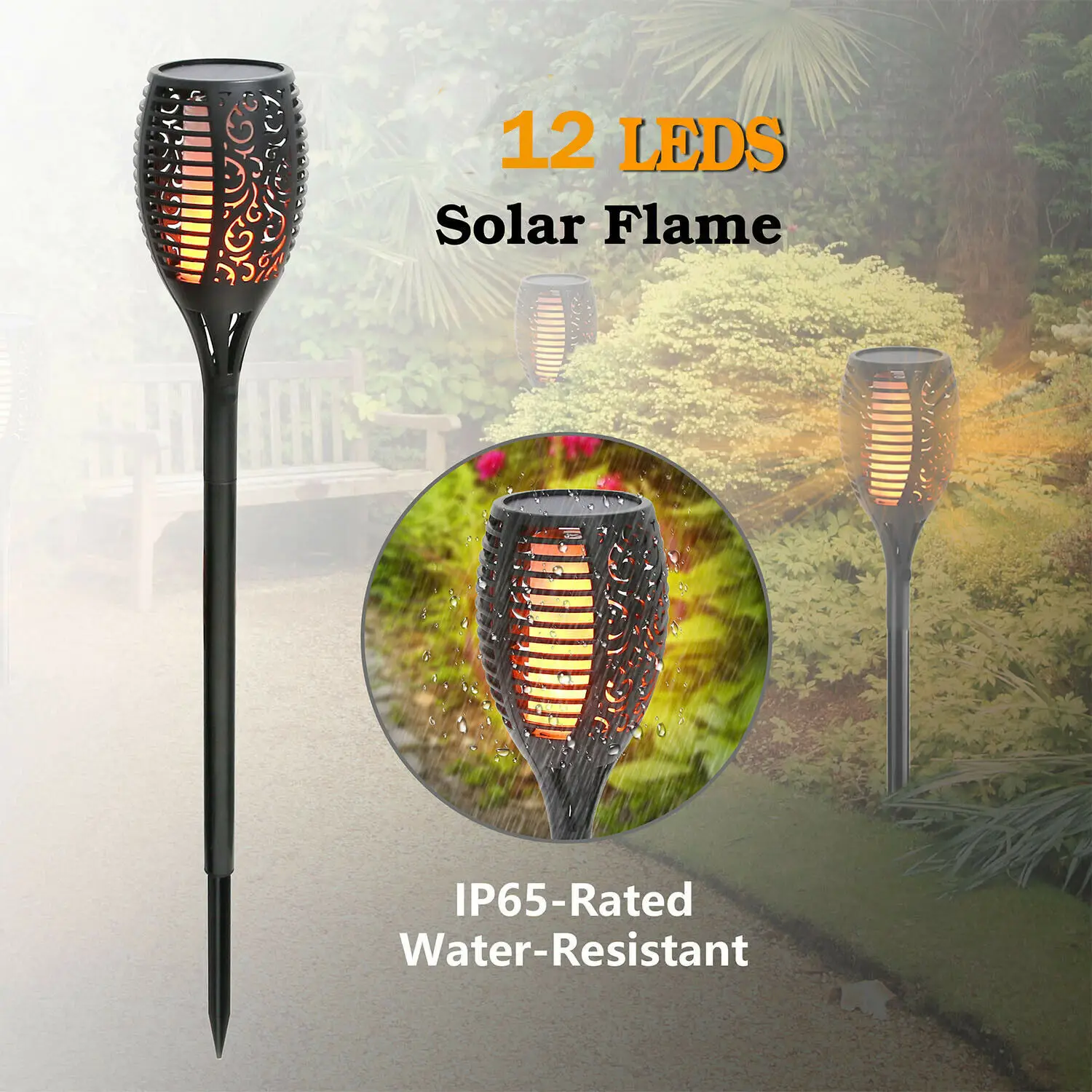 solar lights 12LED 33LED Solar Flame Torch Lights Outdoor Flickering Waterproof Solar LED Light Garden Terrace Decoration Landscape Lawn Lamp bright solar lights