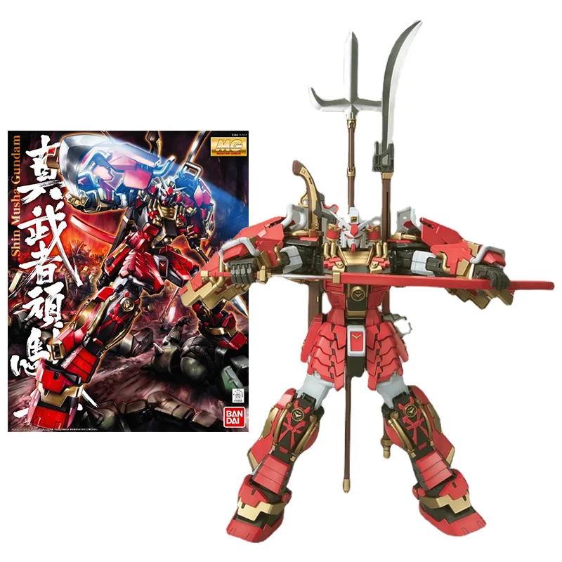 

Bandai Gundam Model Kit Anime Figure MG 1/100 Shin Musha Gundam Genuine Gunpla Model Anime Action Figure Toys for Children