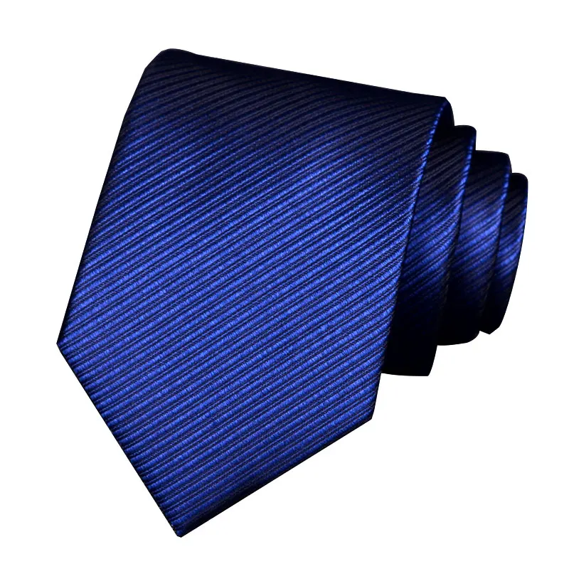 

Kaidvll Personality Mens Silk Tie 8cm Solid Blue Color Jacquard Woven Classic Tie For Mens Wedding Dress Wear Accessories
