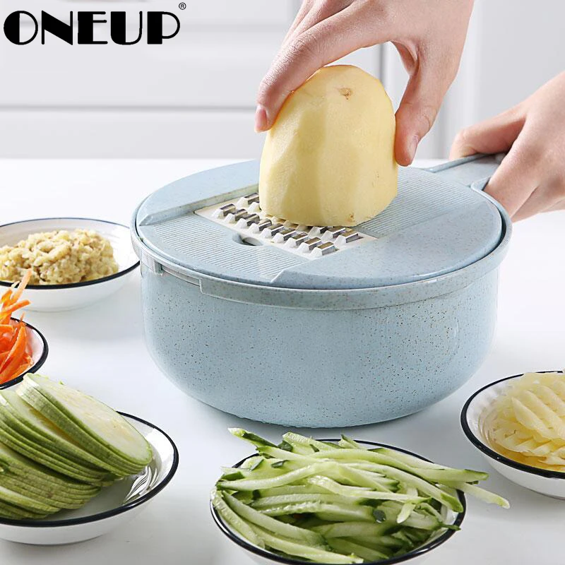 

ONEUP Slicer Manual Vegetable Cutter Stainless Steel Blade Peeler Grater With Strainer Vegetable Cutter Kitchen Accessories