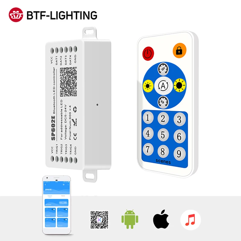 SP602E 4 CH сигнала Выход WS2812B музыкальный контроллер со встроенным микрофоном WS2811