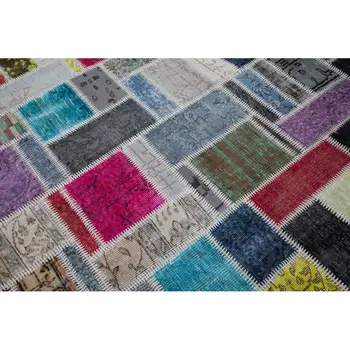 

173x245 Cm Multicolor Handmade Modern Patchwork Rug-6x8 Ft
