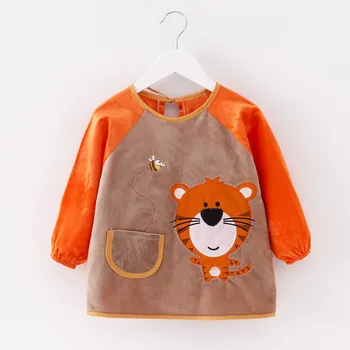 

Baby baby bib rice bib child drawing clothes autumn and winter waterproof thick long sleeve apron