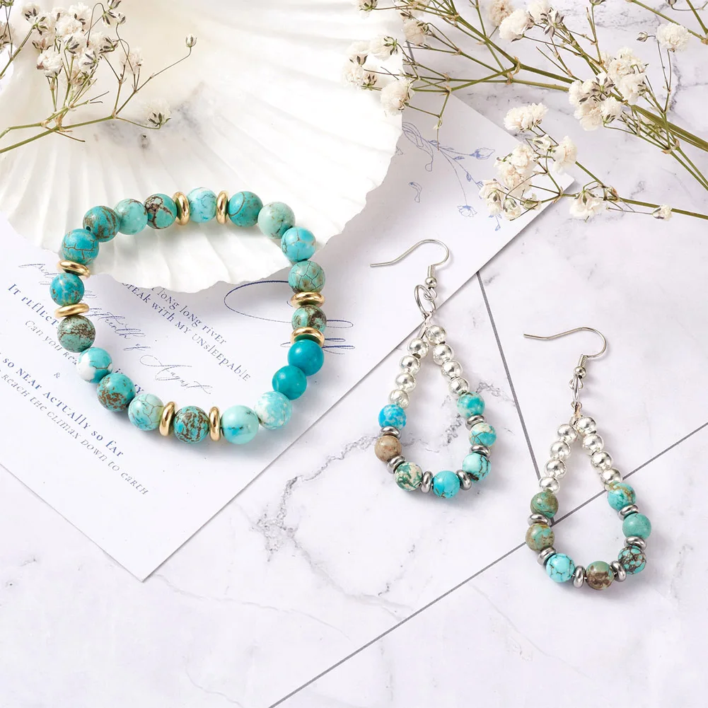 Pandahall Dyed Natural Stone Beads Strands 4mm/6mm/8mm/10mm for Jewelry Making DIY Bracelet Necklace Accessories Findings