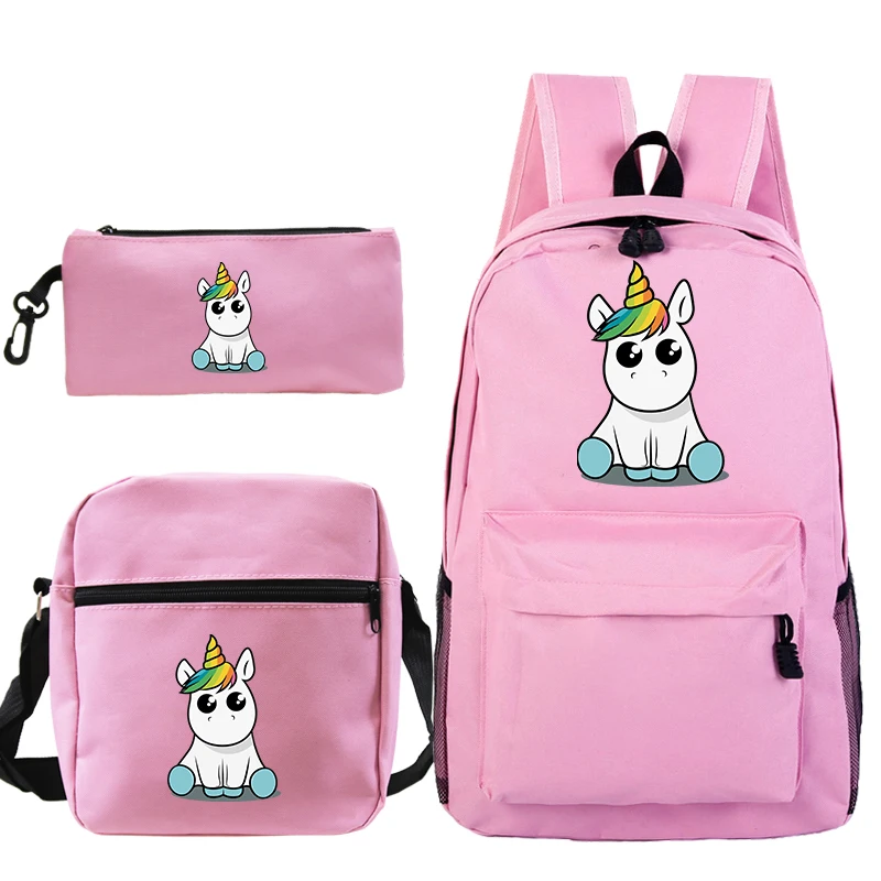 Kawaii Unicorn Backpacks School Canvas Bookbags Teenager Boys Girls Mochila  Kids Travel Rucksack with Pencil Case|Backpacks| - AliExpress