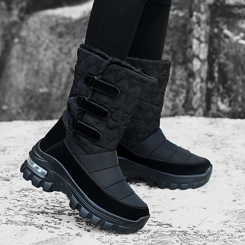 Botas de Mujer antideslizante impermeable de invierno nieve Botas Plataforma de las mujeres de invierno zapatos con grueso de Botas de Mujer de alta del muslo Botas