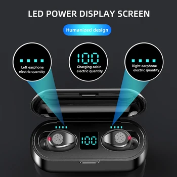 

F9 Wireless Headphones Bluetooth 5.0 Earphone TWS HIFI Wireless Sports Running Headset Support iOS/Android Phones HD Call