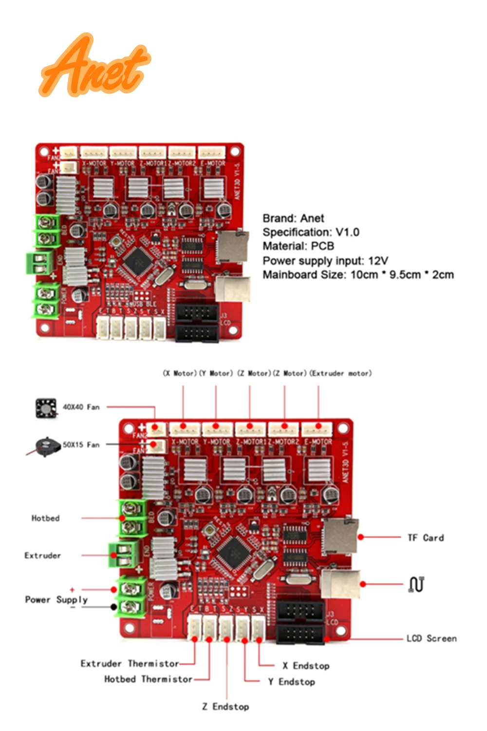 Anet A8 материнская плата управления Diy 3d принтер материнская плата 3d принтер части 3d принтер аксессуары