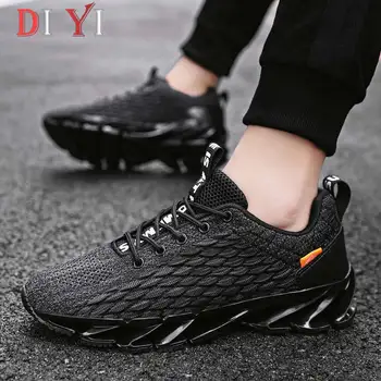 

Damping Running Shoes Men Air Mesh Sneakers Man Lace Up Summer Sports Shoes Outdoor Leaf Blade Men's Sport Shoe Large Sizes A17