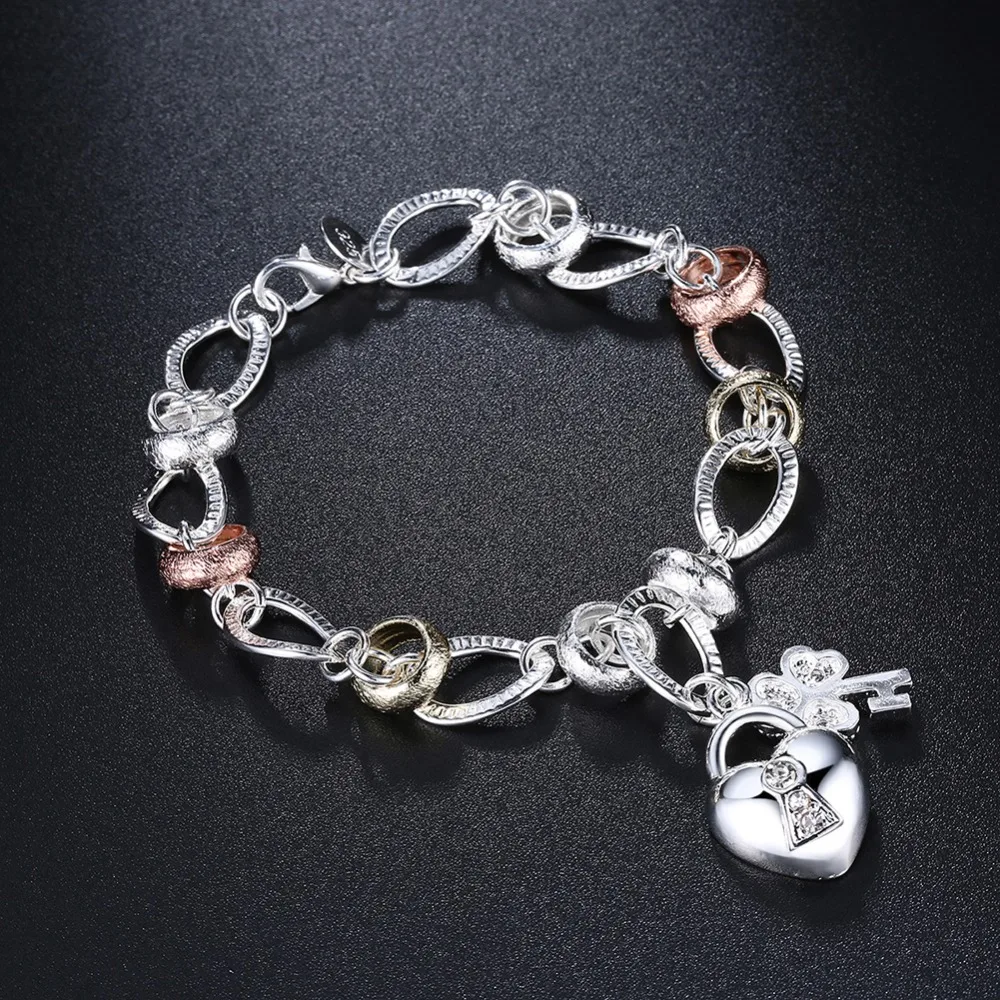 Beste T976 Mode Eenvoudige Lock Ontwerp Sieraden Armbanden Voor Vrouwen Delicate Verzilverd Persoonlijkheid Armband Gift
