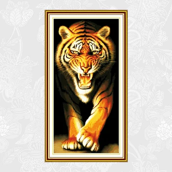

The Tiger Animal Paintings Embroider DIY Counted Printed On Canvas Cross-stitch DMC 14CT 11CT Cross Stitch Needlework Sets