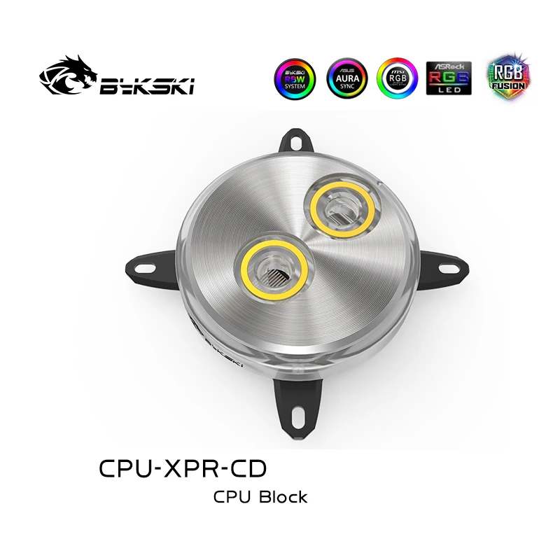 Bykski CPU XPR CD водяной блок для Intel 115X 1366 2011 2066 черный/серебристый RBW(5 В)/RGB(12 В) Водяной