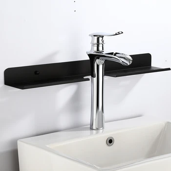 

BESTModern Black Bathroom Shelf Bathroom Faucet Wall-mount Rack Bathroom Mirror Front Washbasin Kitchen Storage Rack