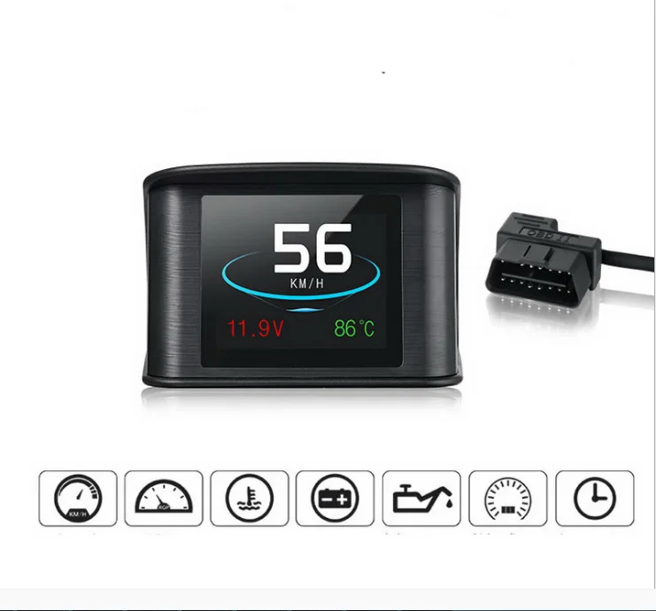 1 шт. HUD компьютерный Автомобильный цифровой OBD2 дисплей Автомобильный проектор скорости расход топлива датчик температуры диагностический сигнал