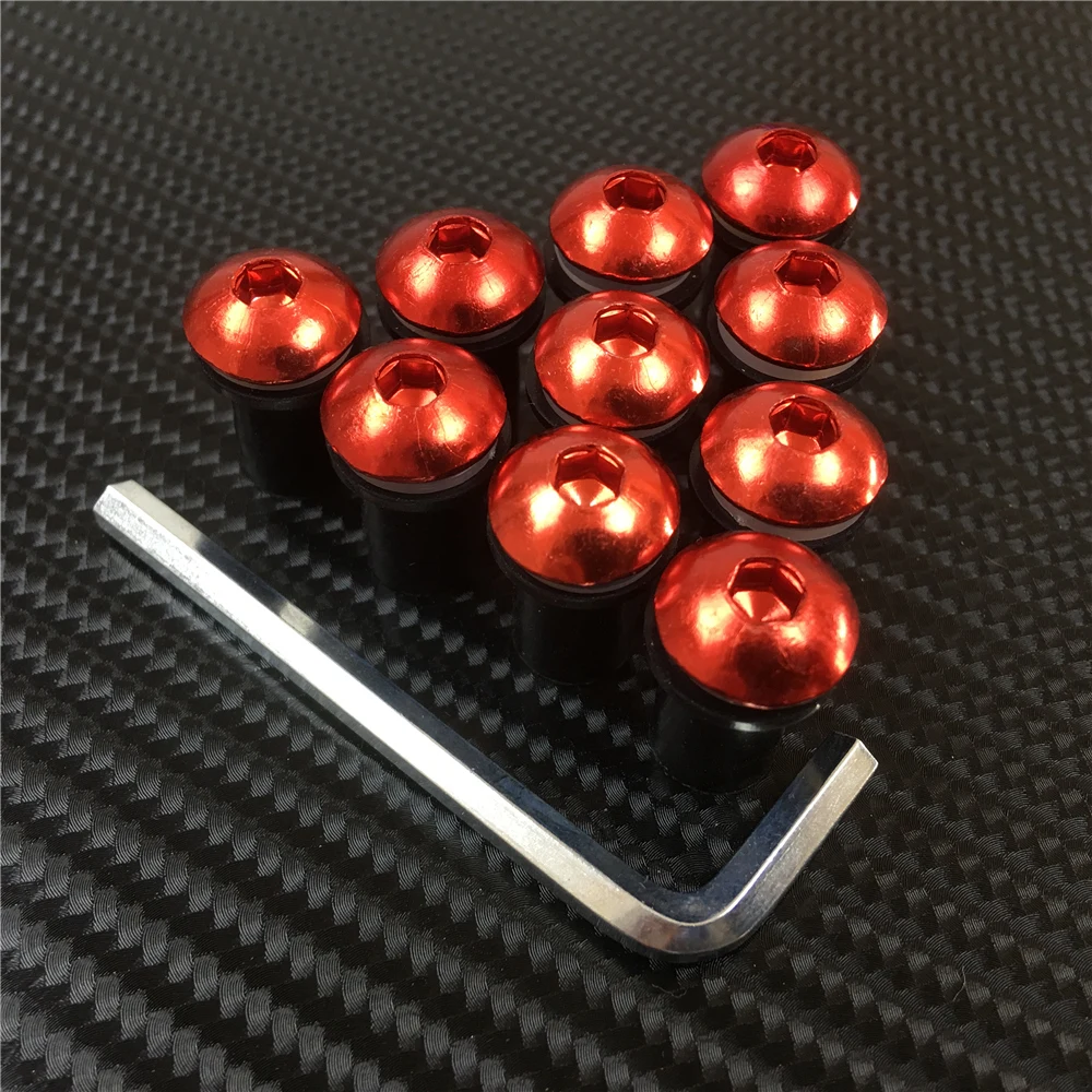 Motorcycle Fasteners 5mm 10PCS Motorcycle Windscreen Windshield Bolts Screws Nut Fastener For Suzuki GSXR 600 750 1000 K1 K2 K3 K4 K5 K6 K7 K8 K9 K11