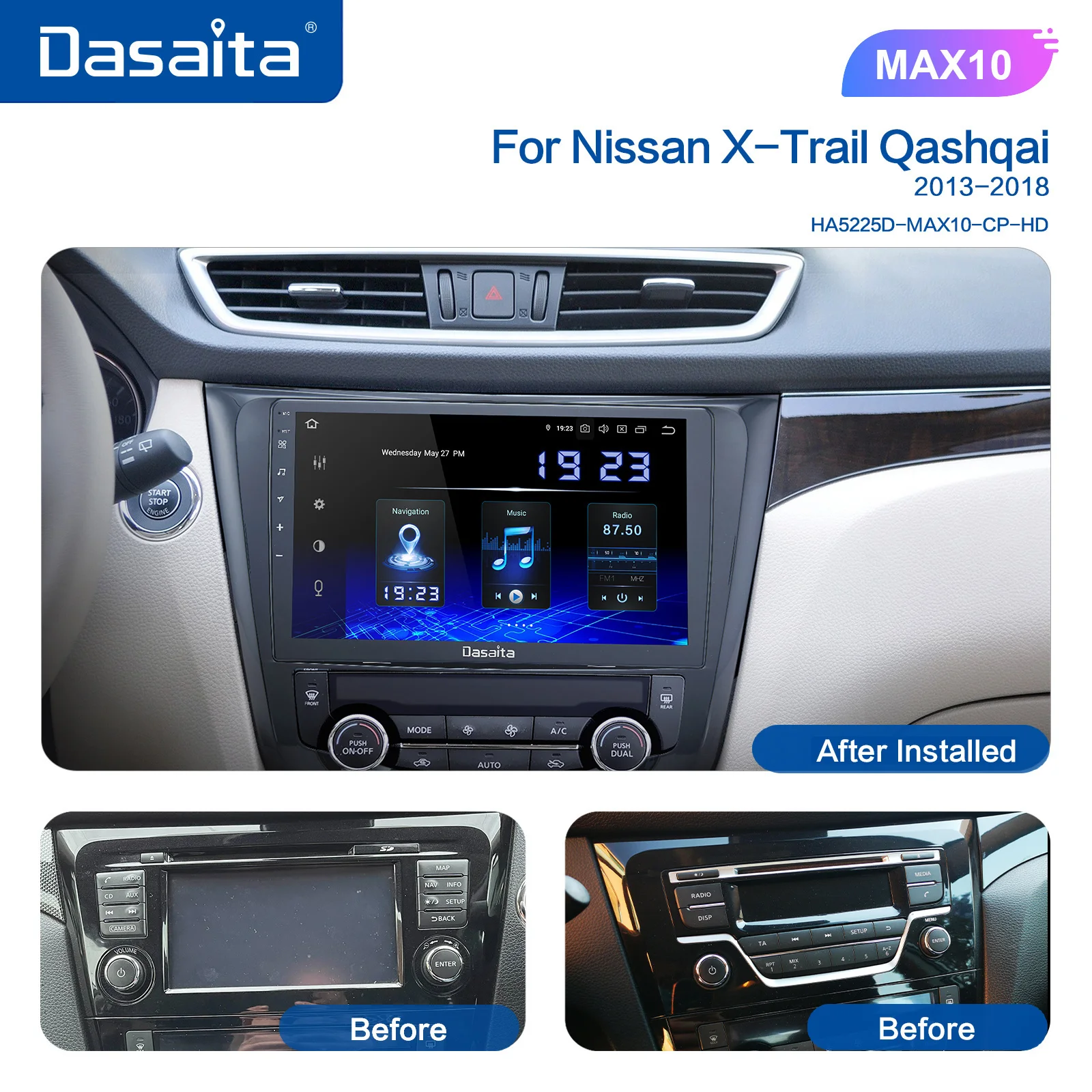 Pour Nissan X-trail T32 Qashqai J11 2013 - 2017 Android 13 Autoradio Stéréo GPS Navigation Lecteur Vidéo Unité Principale écran Qied
