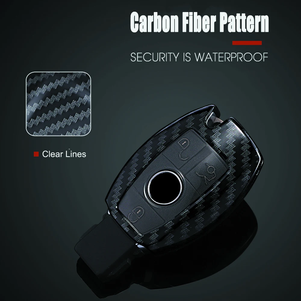 Чехол для ключа с дистанционным управлением из углеродного волокна чехол Mercedes Benz