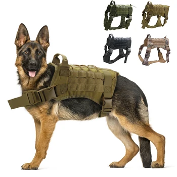 

Military Tactical Dog Harness K9 For Large Medium Dogs German Shepherd working training Hunting vest harnesses dog accessories