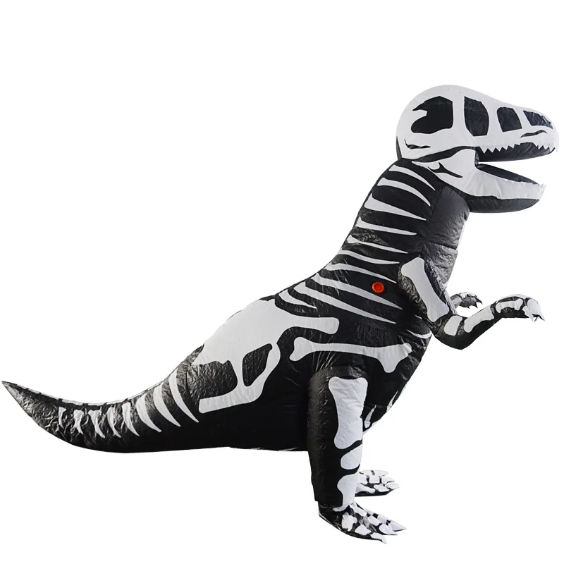 Белый Хэллоуин Надувные T REX костюмы для взрослых детей для мужчин и женщин Blowup Юрского динозавра Косплей Costum игрушка - Цвет: Белый