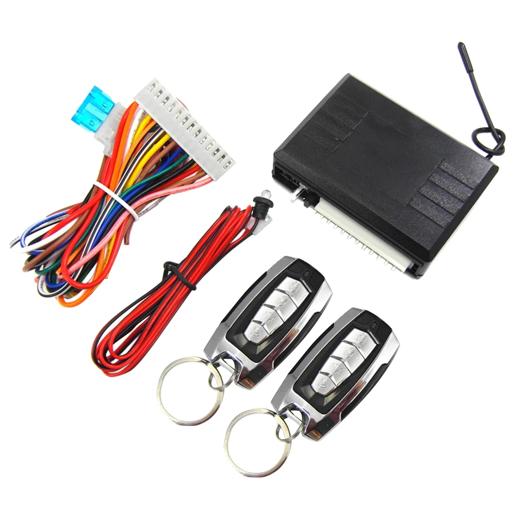 1-Way Car Auto Vehicle Alarm & Keyless Entry Siren Security System 2 Remote
