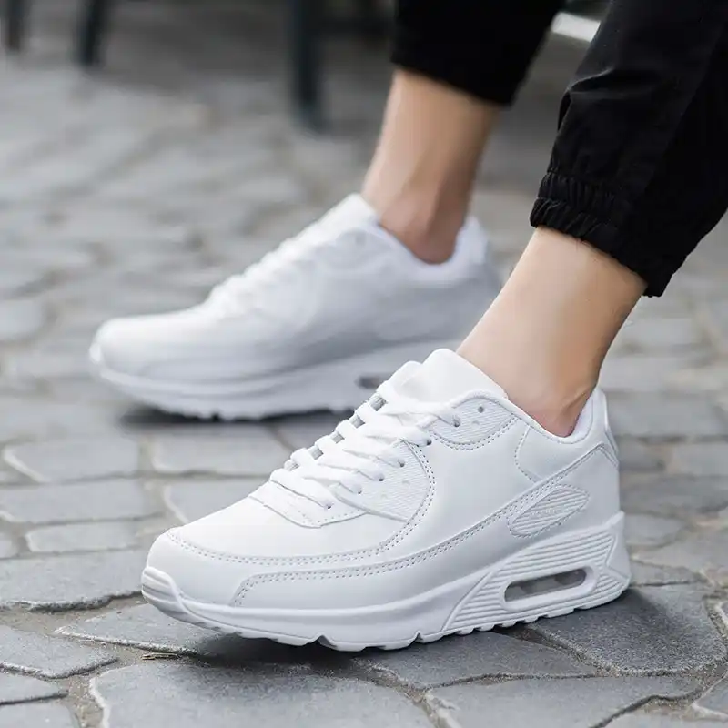 white leather running shoes womens