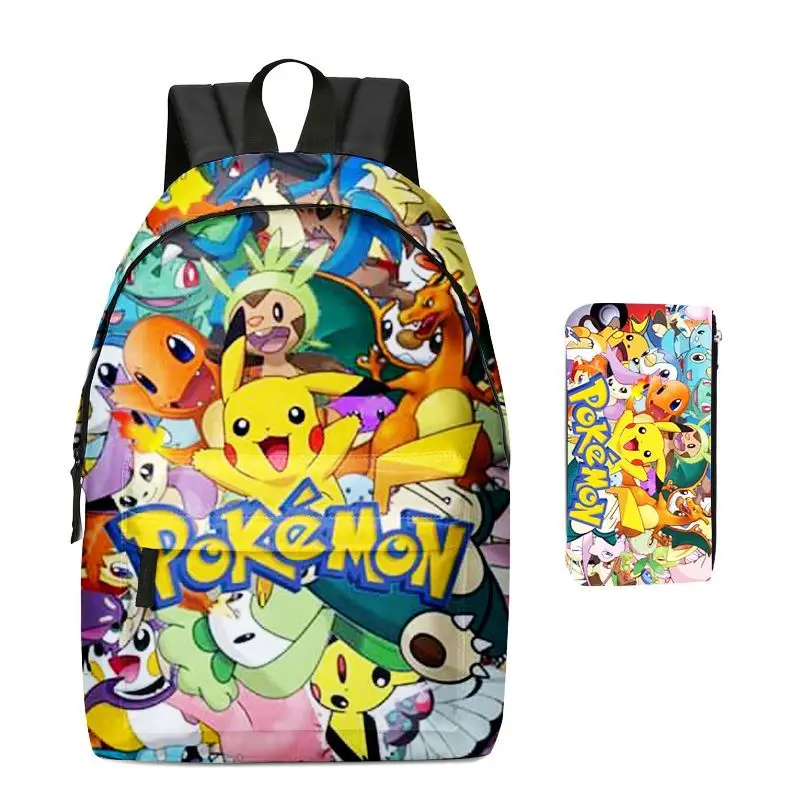 8 Styles Anime Pokemon School Bags Backpacks Pikachu Kids Bags Big