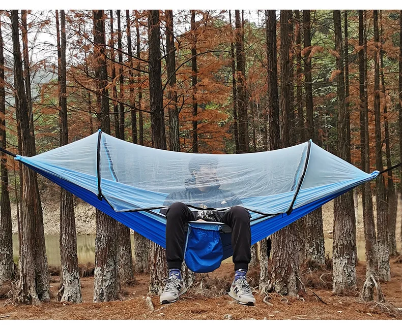 Automatic Simple Light and Quick Opening Mosquito Net Hammock Outdoor Camping Pole    Rollover Prevention