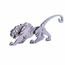 Modèle de tigre du zodiaque chinois en métal 3D, Kits de Puzzle détachables en acier inoxydable, artisanat de guerre, jouets cadeaux pour enfants
